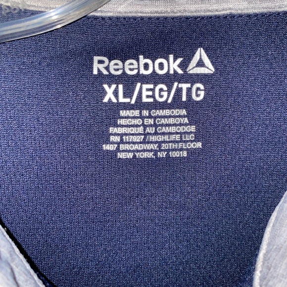 Reebok Men's Dark Navy Polo with White Logo Trim - Picture 2 of 2